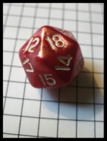 Dice : Dice - 20D - Pearl Red With White Numerals